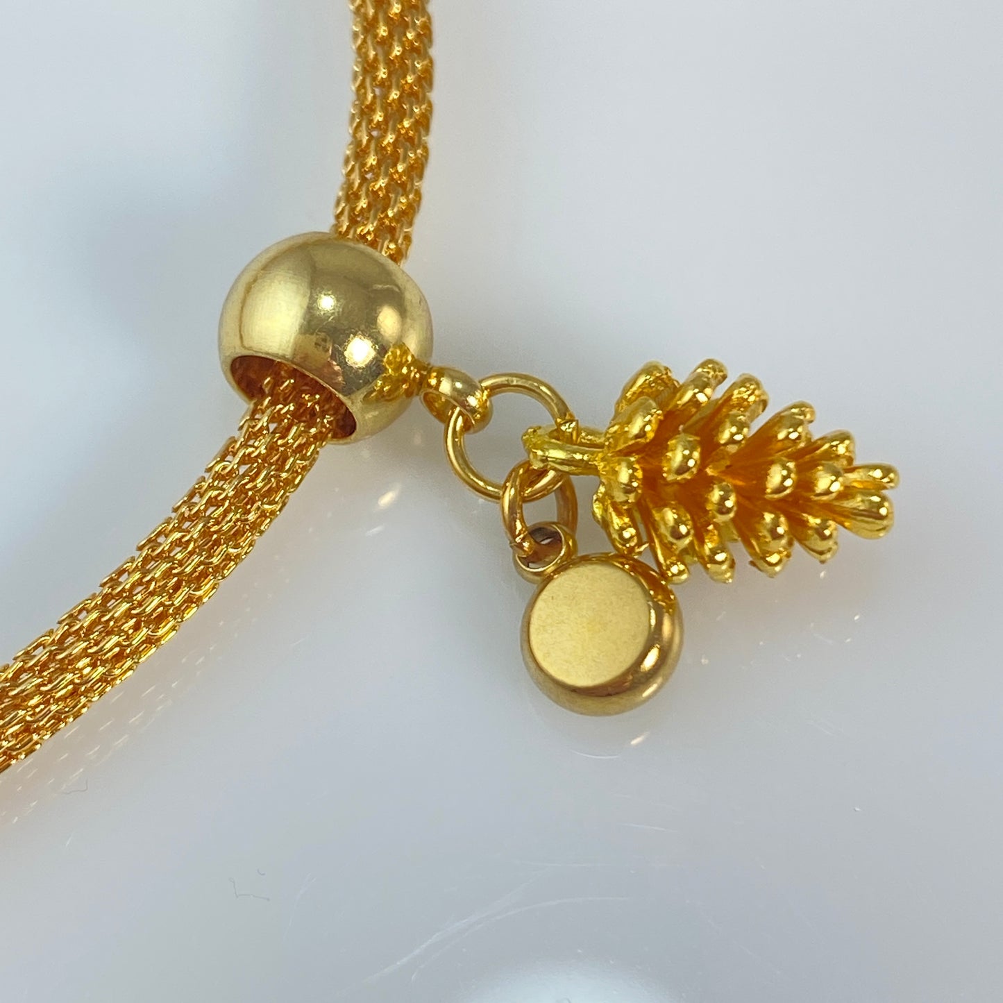 Gold Pine Cone & Birthstone Charm