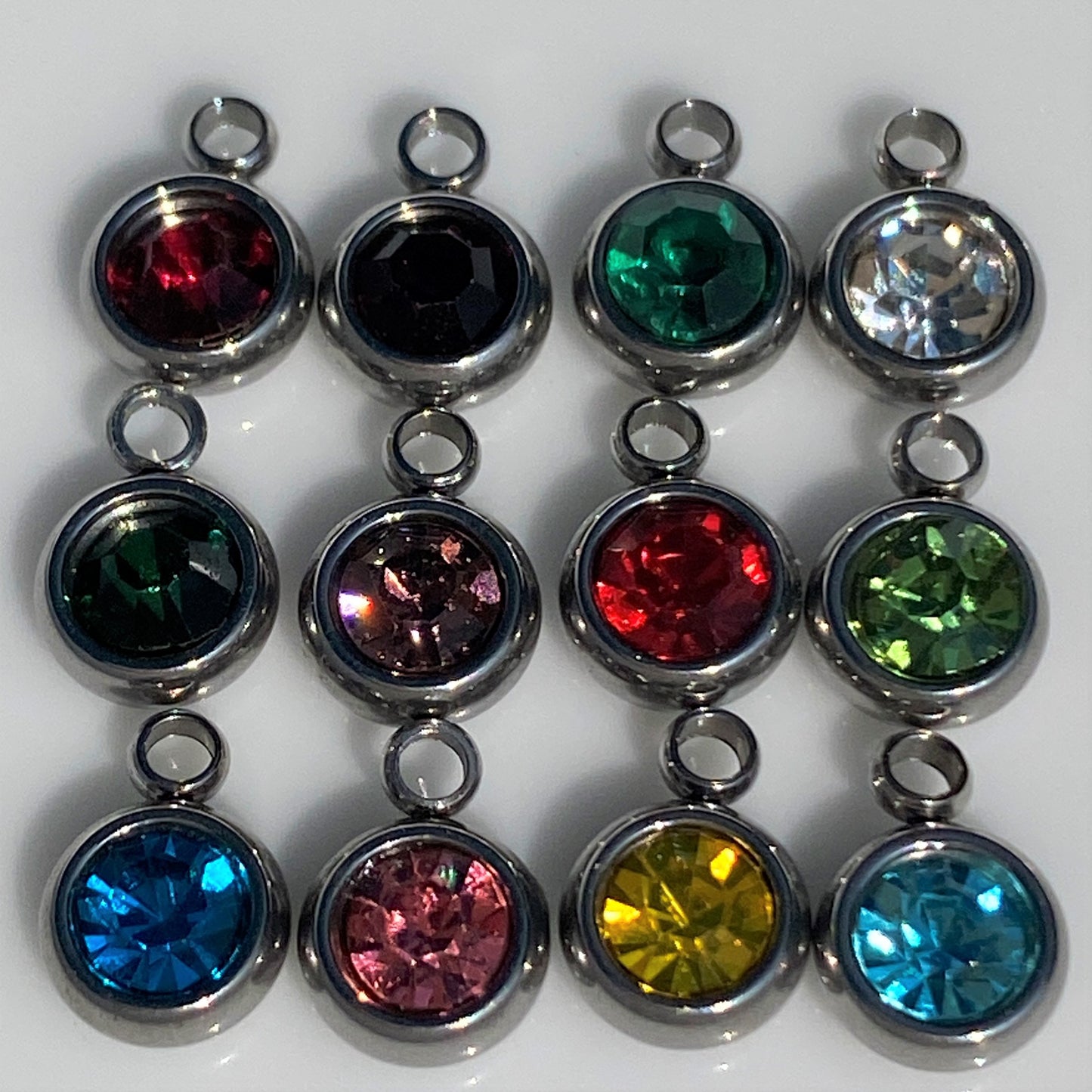 French Bulldog or Corgi Dog Heartbeat Pendant & Birthstone Cable Chain Necklace