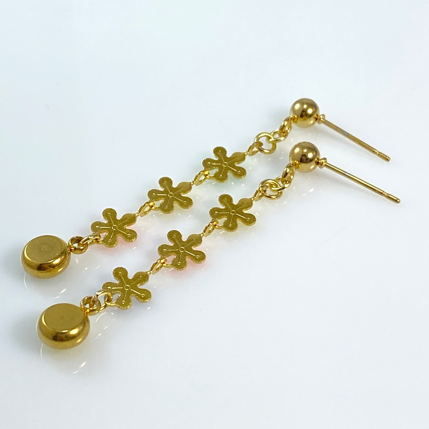 Enamel Flower Chain & Birthstone Earrings