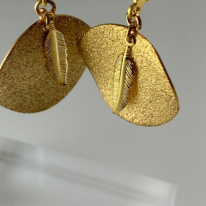 Feathers & Disks Hook Earrings