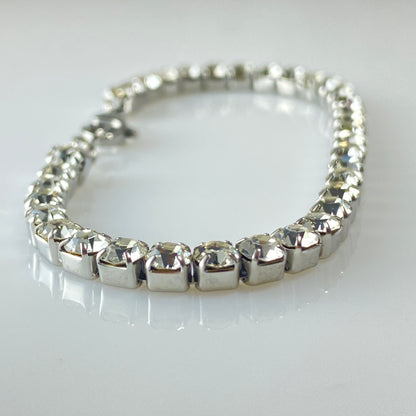 Bracelet en argent et oxyde de zirconium en acier inoxydable