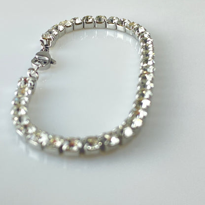 Bracelet en argent et oxyde de zirconium en acier inoxydable