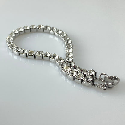 Bracelet en argent et oxyde de zirconium en acier inoxydable