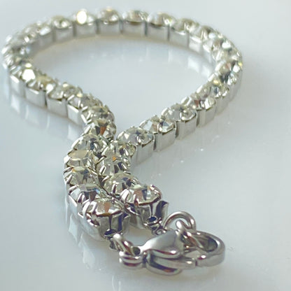 Bracelet en argent et oxyde de zirconium en acier inoxydable