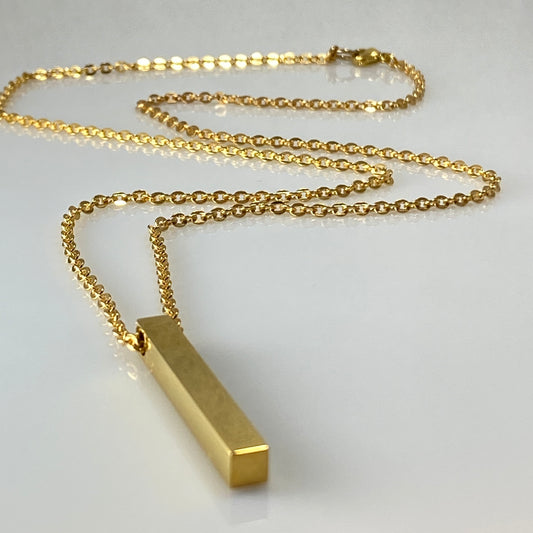 Cuboid Bar Cable Chain Necklace