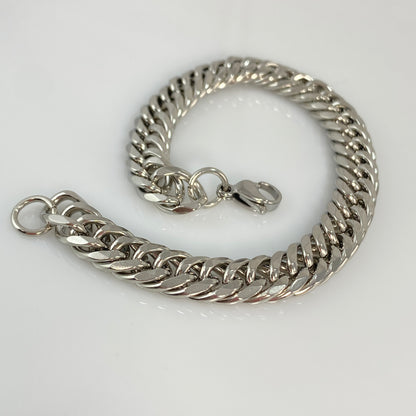 Bracelet à maillons doubles Miami Cuban de 10 mm de large en acier inoxydable 316L