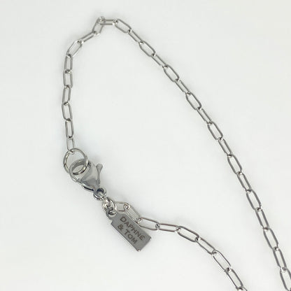 Silver Mini Astrology Sign & Birthstone Cable or Paperclip Chain Necklace