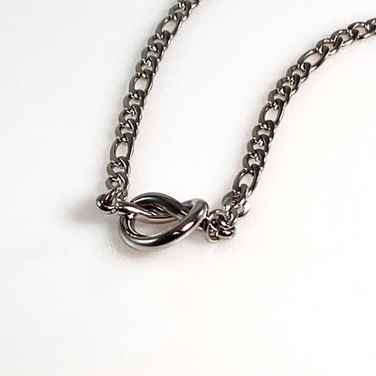Eternity Knot & Birthstone Figaro Chain Necklace - MADE IN CANADA