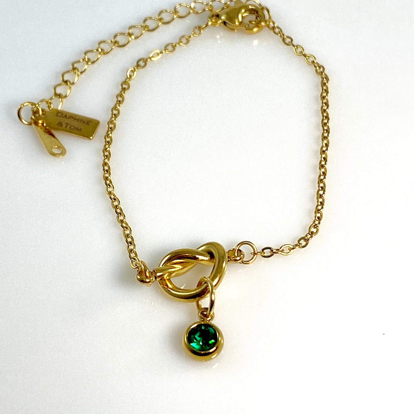 Eternity Knot & Birthstone Cable Chain Bracelet - MADE IN CANADA