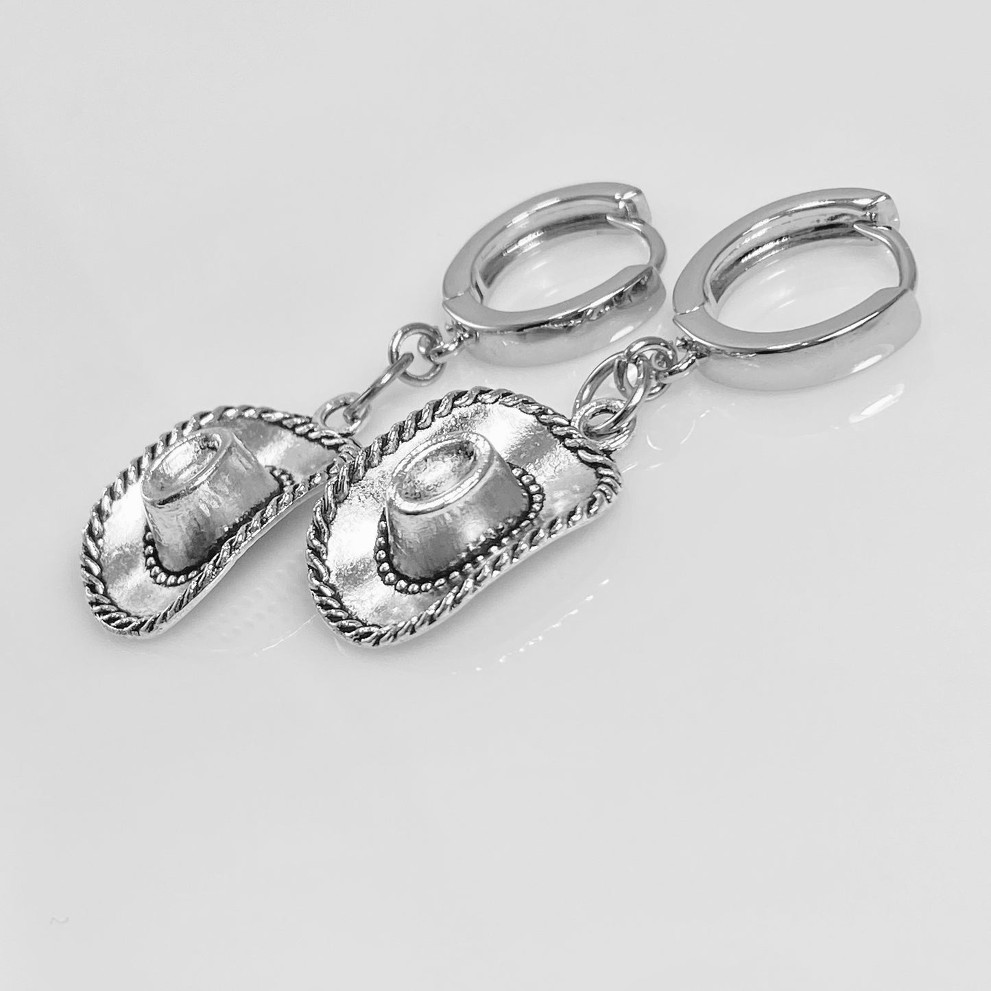 Cowboy Cowgirl Hat Huggie Earrings - MADE IN CANADA