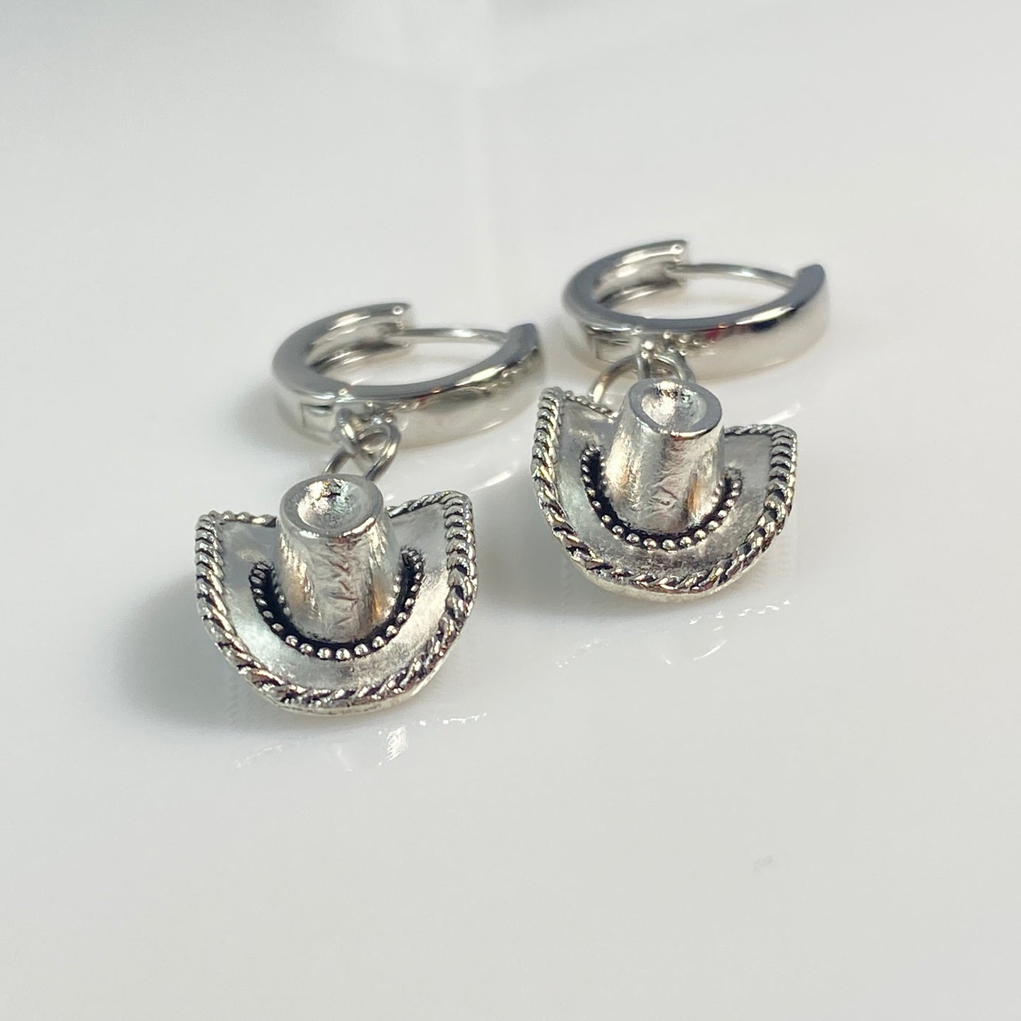 Cowboy Cowgirl Hat Huggie Earrings - MADE IN CANADA