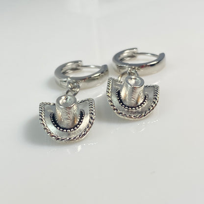 Cowboy Cowgirl Hat Huggie Earrings - MADE IN CANADA