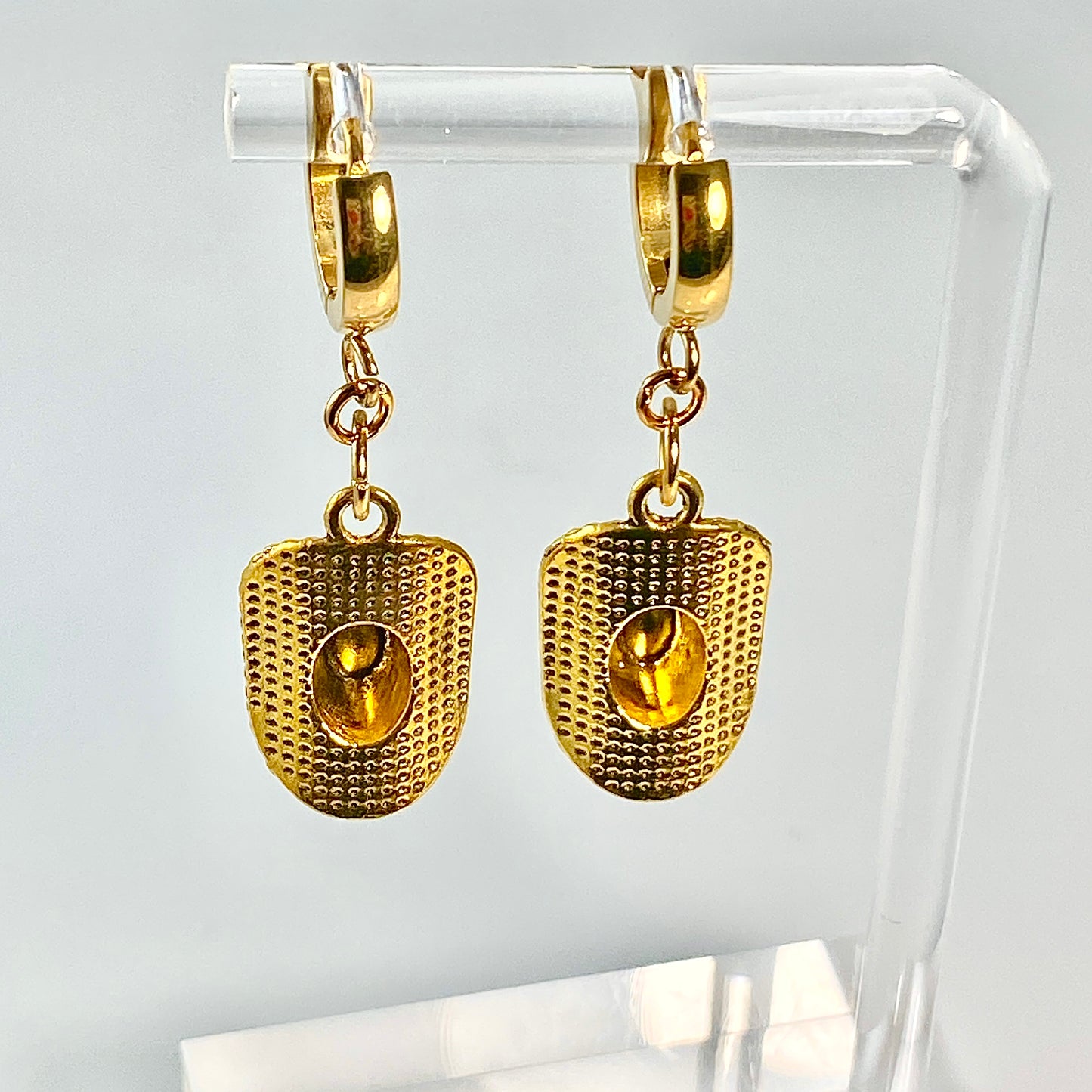 Cowboy Cowgirl Hat Huggie Earrings - MADE IN CANADA