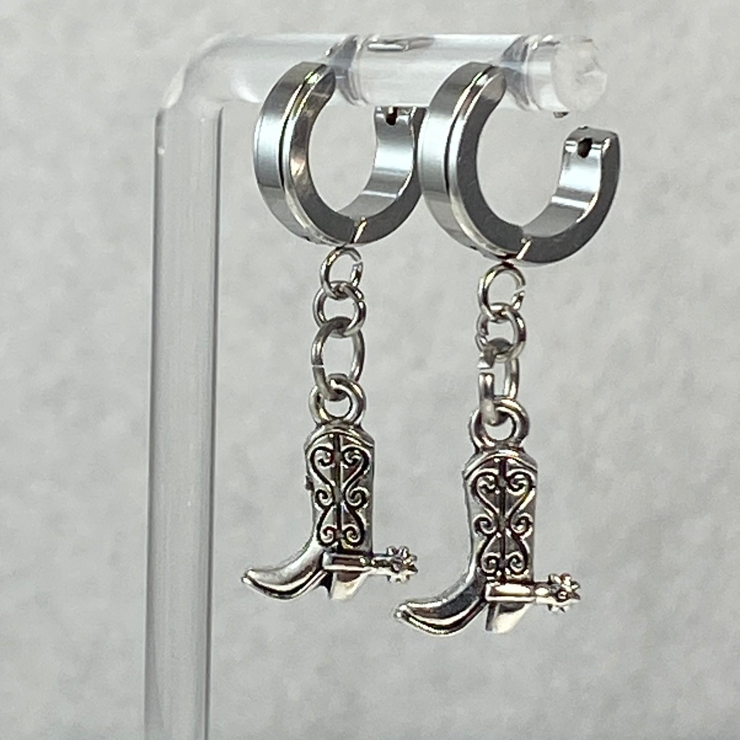 Cowgirl Boots & Birthstone Huggie Hoop Earrings - MADE IN CANADA