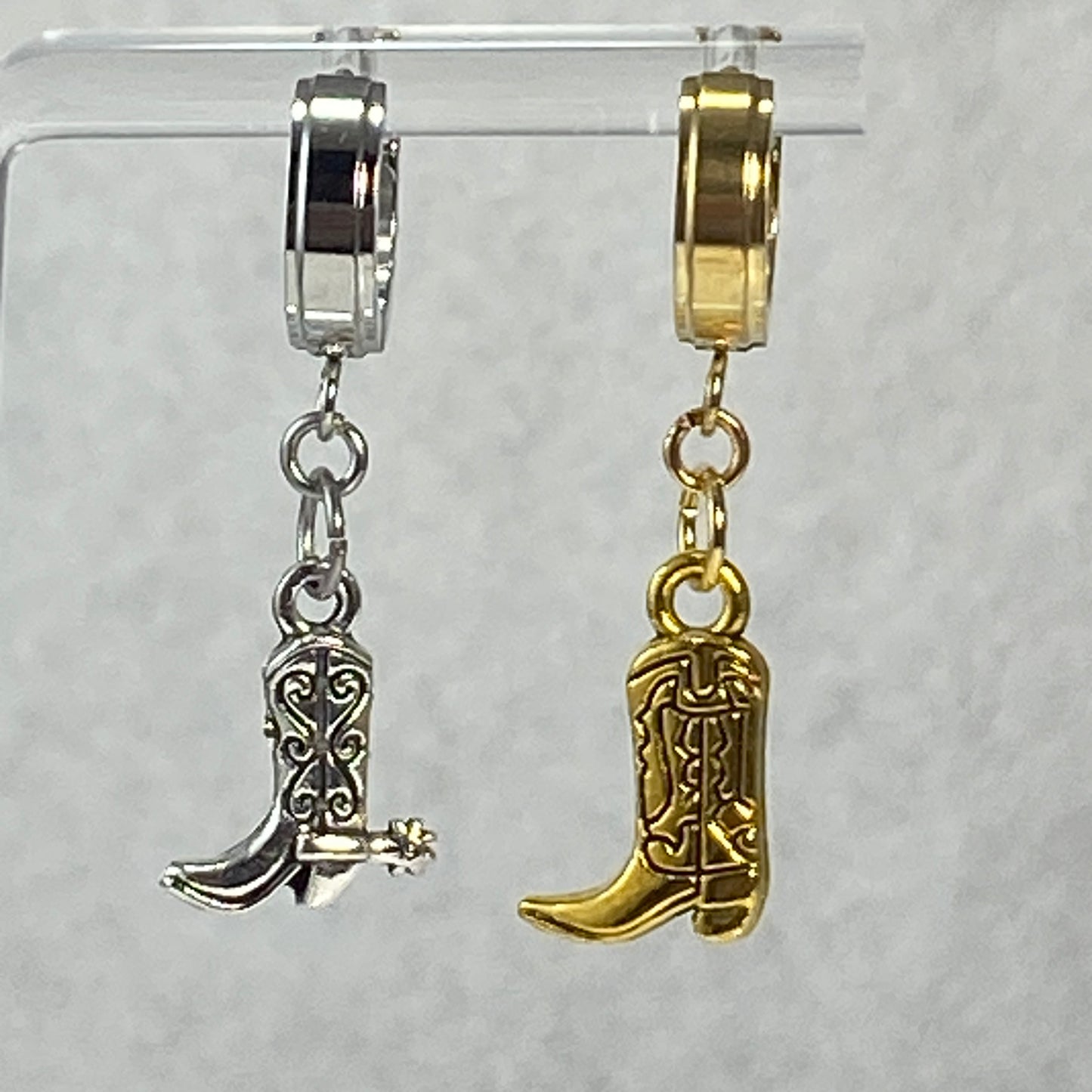 Cowgirl Boots & Birthstone Huggie Hoop Earrings - MADE IN CANADA