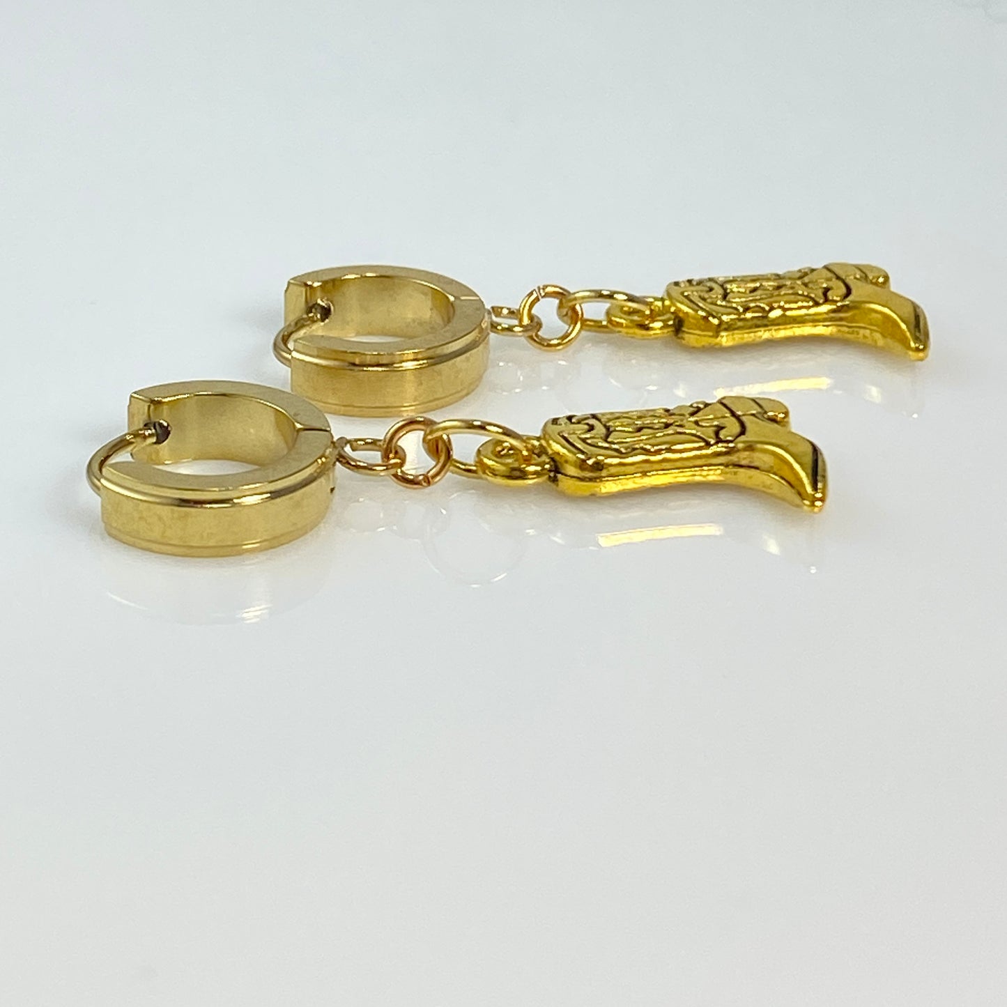 Cowgirl Boots & Birthstone Huggie Hoop Earrings - MADE IN CANADA