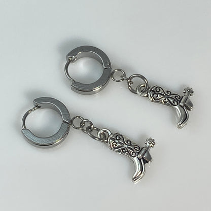 Cowgirl Boots & Birthstone Huggie Hoop Earrings - MADE IN CANADA