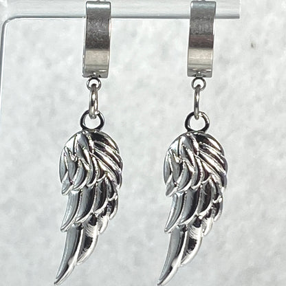 Wing & Birthstone Huggie Hoop Earrings - MADE IN CANADA
