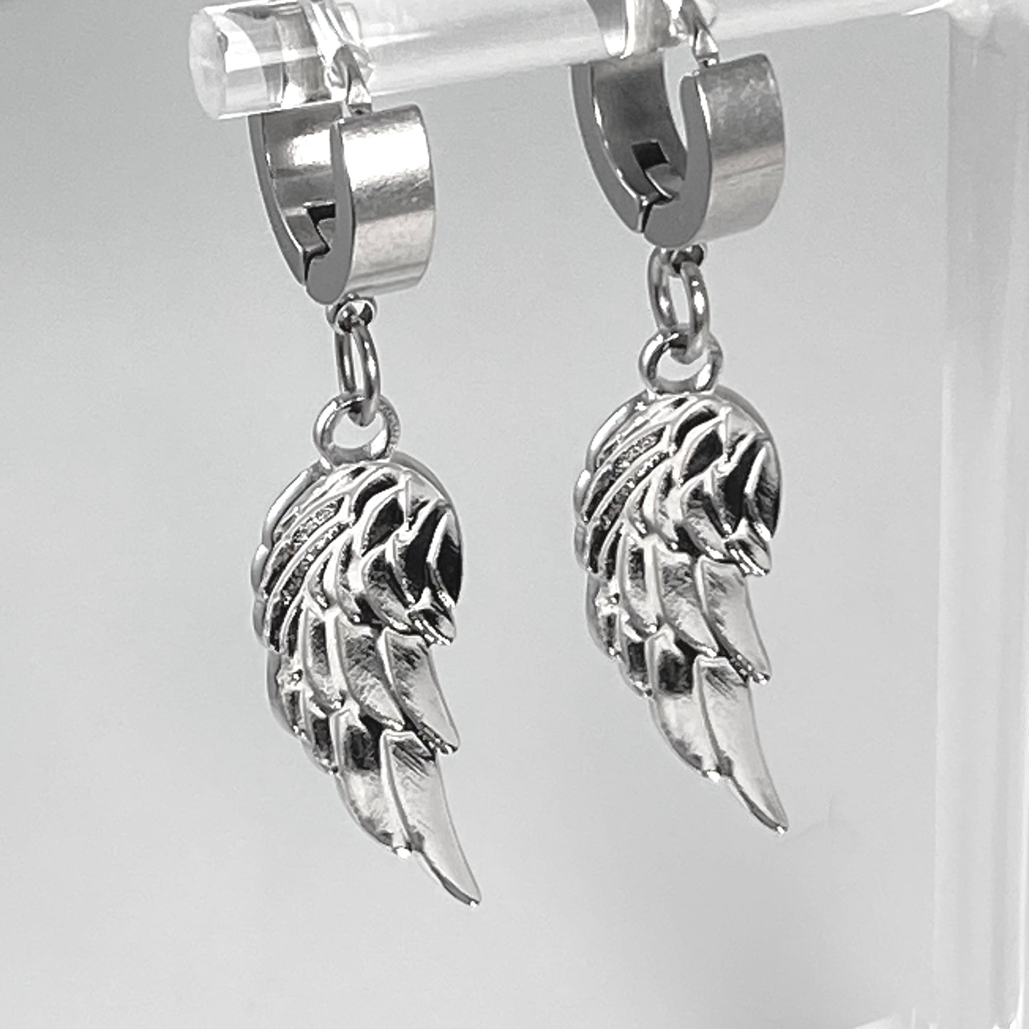 Wing & Birthstone Huggie Hoop Earrings - MADE IN CANADA