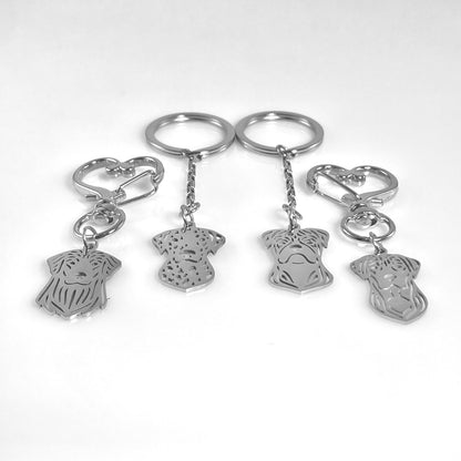 Labrador Dog Head & Birthstone Keychain