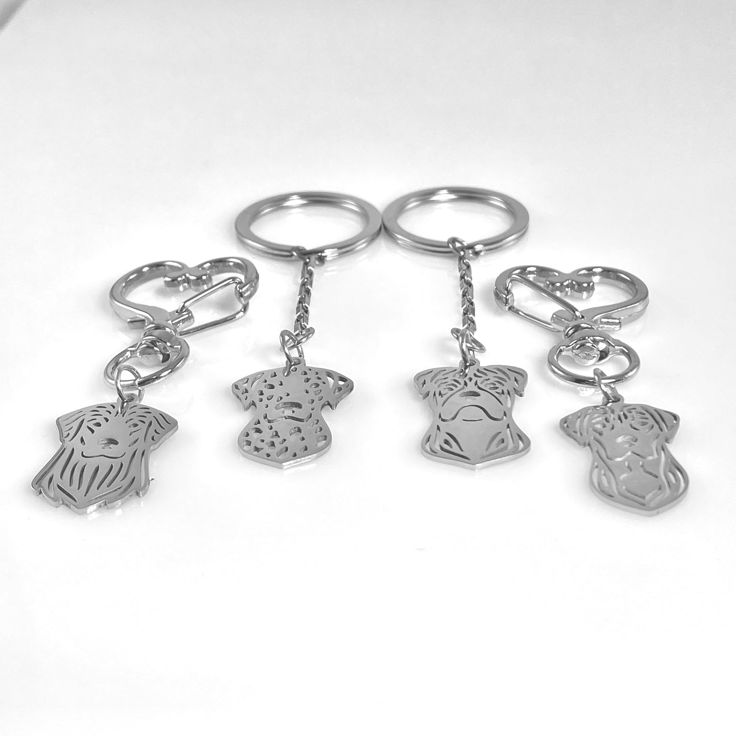 Boxer Dog Head & Birthstone Keychain