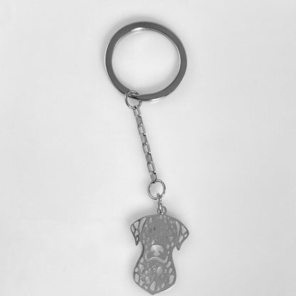 Dalmatian Dog Head & Birthstone Keychain