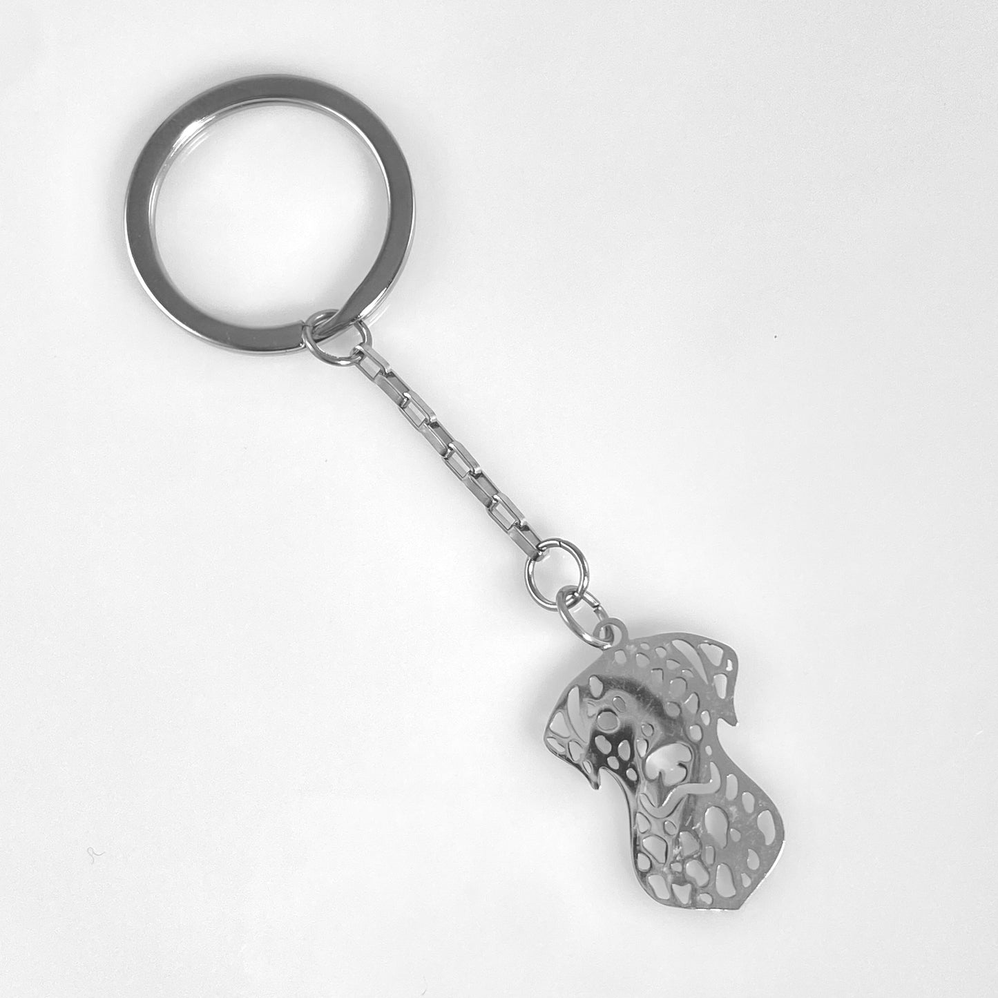 Dalmatian Dog Head & Birthstone Keychain