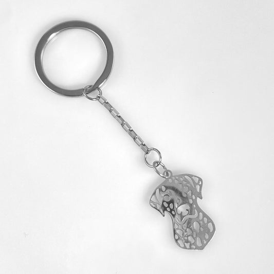 Dalmatian Dog Head & Birthstone Keychain