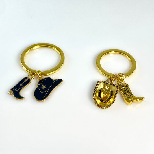 Cowgirl Boots, Hat & Birthstone Keychain - MADE IN CANADA