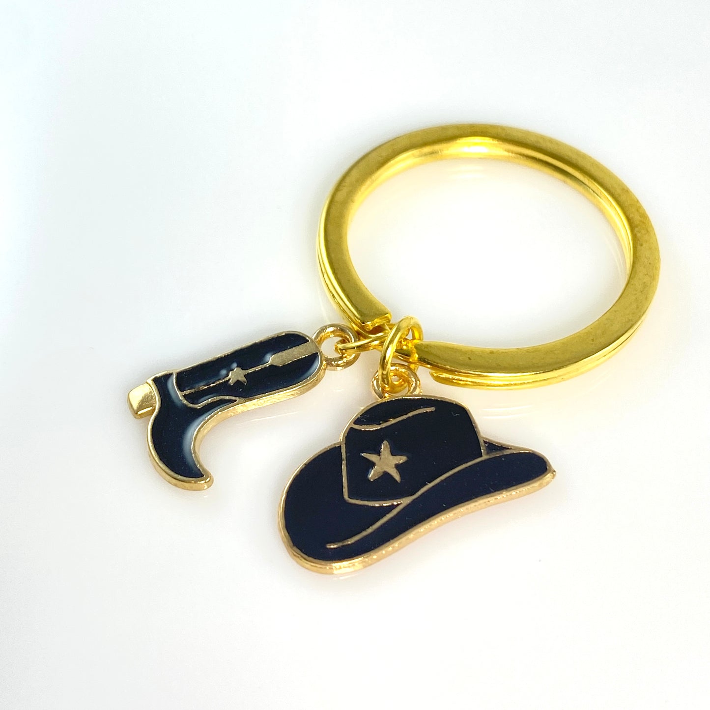 Cowgirl Boots, Hat & Birthstone Keychain - MADE IN CANADA