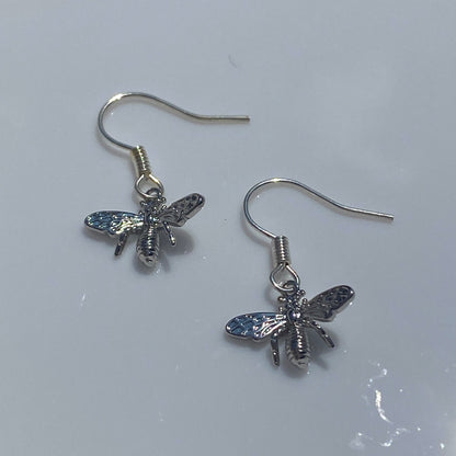 Boucles d'oreilles en acier inoxydable avec abeilles et pierres en zircone cubique