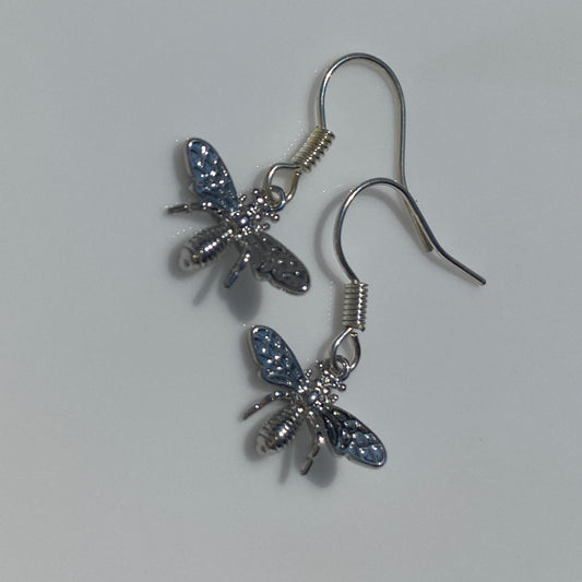 CZ Bee Hook Earrings