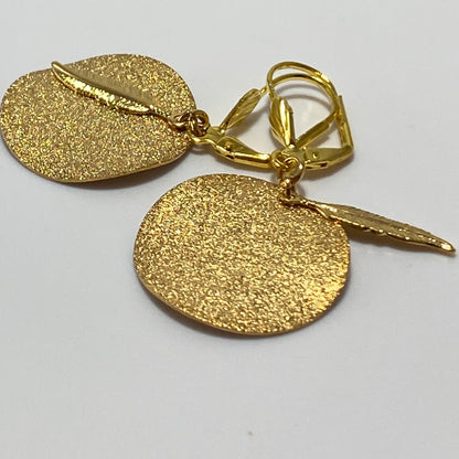 Feathers & Disks Hook Earrings