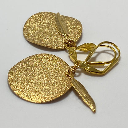 Feathers & Disks Hook Earrings