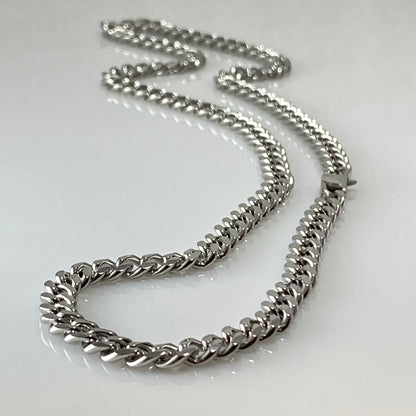 Collier à maillons en argent et acier inoxydable Miami Cuban