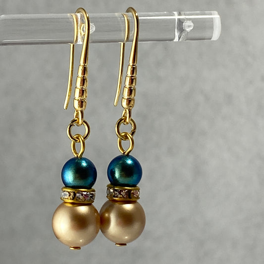 Pearls & CZ Hook Earrings