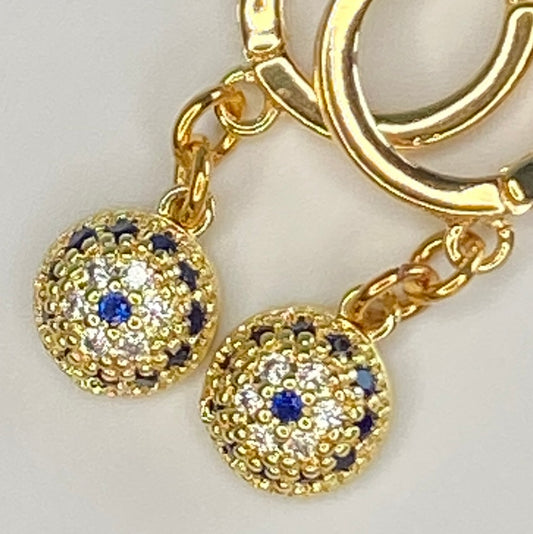 CZ Drop Hoop Earrings