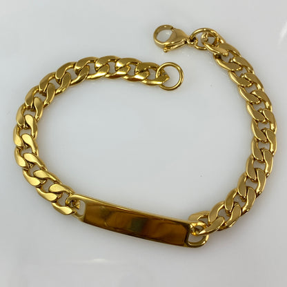 Bracelet d'identification Miami Cuban de 10 mm de large en acier inoxydable 316L