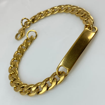 Bracelet d'identification Miami Cuban de 10 mm de large en acier inoxydable 316L