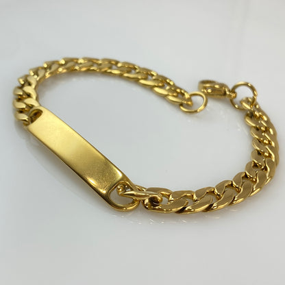 Bracelet d'identification Miami Cuban de 10 mm de large en acier inoxydable 316L