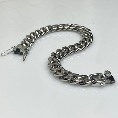 Bracelet à maillons cubains Miami de 10 mm de large en acier inoxydable 316L