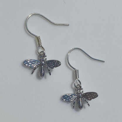 Boucles d'oreilles en acier inoxydable avec abeilles et pierres en zircone cubique