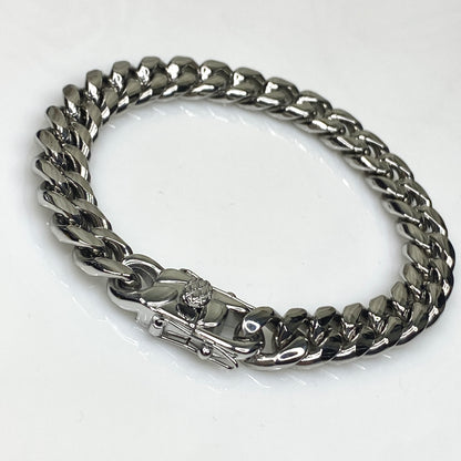 Bracelet à maillons cubains Miami de 10 mm de large en acier inoxydable 316L