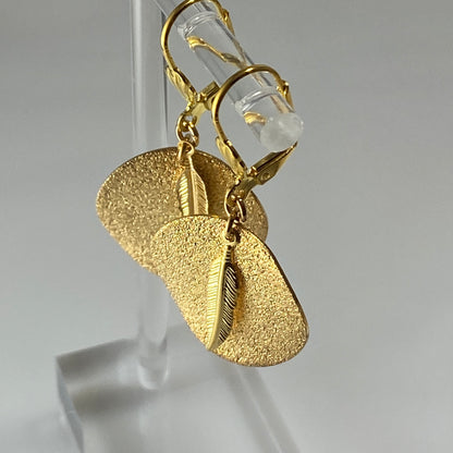 Feathers & Disks Hook Earrings