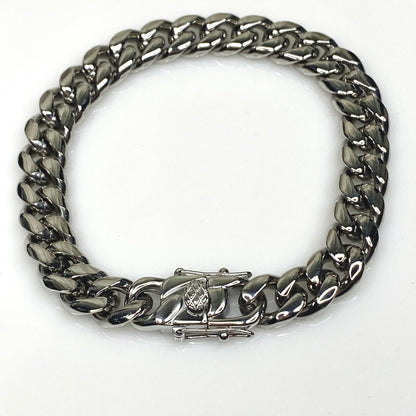 Bracelet à maillons cubains Miami de 10 mm de large en acier inoxydable 316L