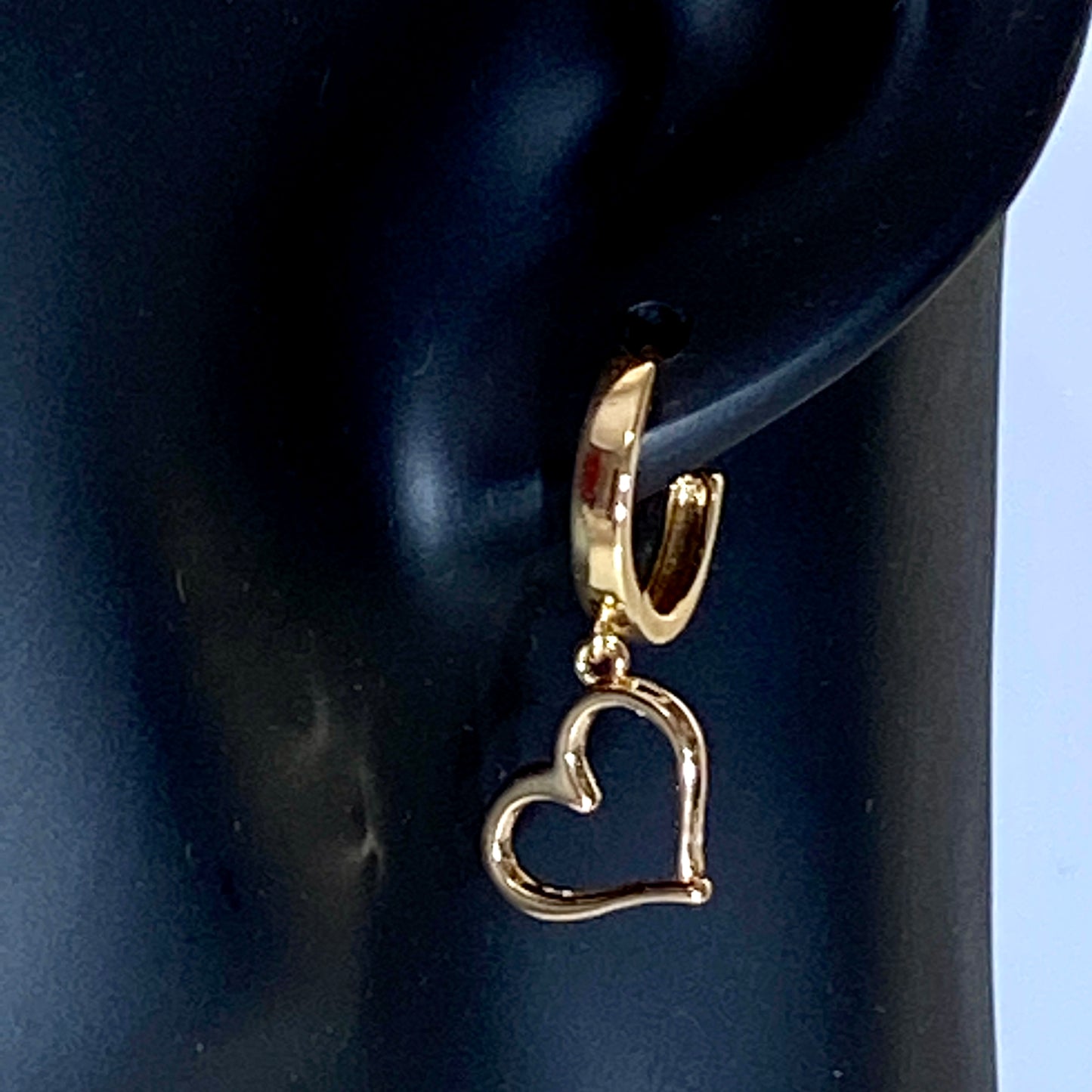 Hollow Hearts & Birthstone Huggie Hoop Earrings