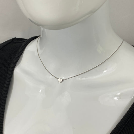 Heart Initial Letter Snake Chain Necklace