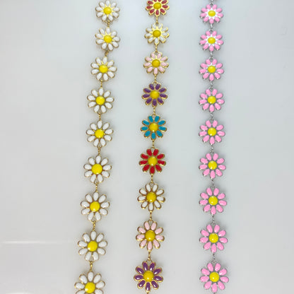 Enamel Flower Hook Earrings