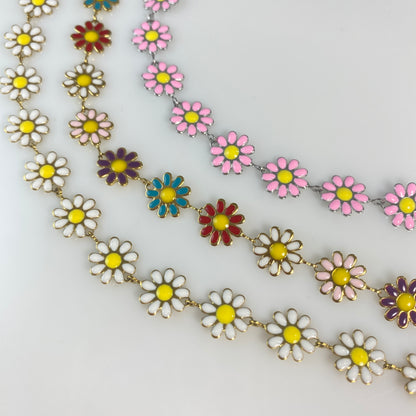 Enamel Flower Necklace