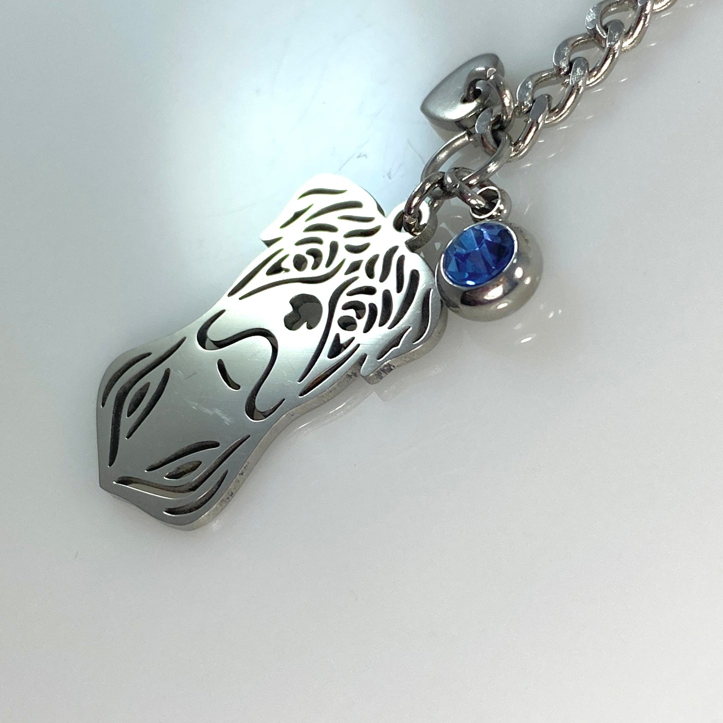 Boxer Dog Head & Birthstone Keychain